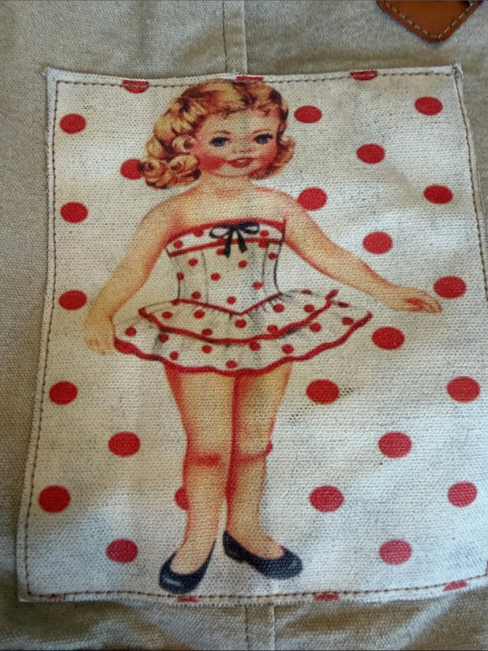 Canvas Tote with Tan Trim and Star Key Charm - Picture 6 of 9